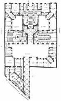 Проект здания Мирового съезда. План первого этажа. 1885 г.