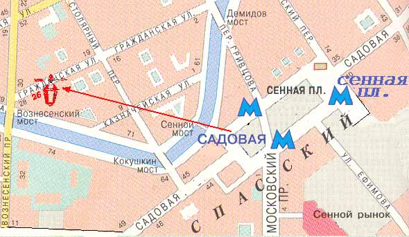 Метро садовая карта